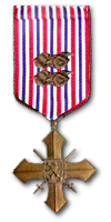 Československý Válečný Kříž s 2 lipovými ratolestmi